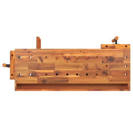 Werkbank met lade en bankschroeven 124x52x83 cm acaciahout 7