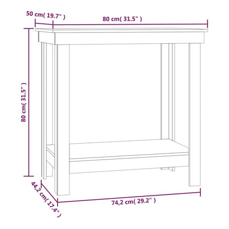 werkbank 80x50x80 cm massief grenenhout zwart 8