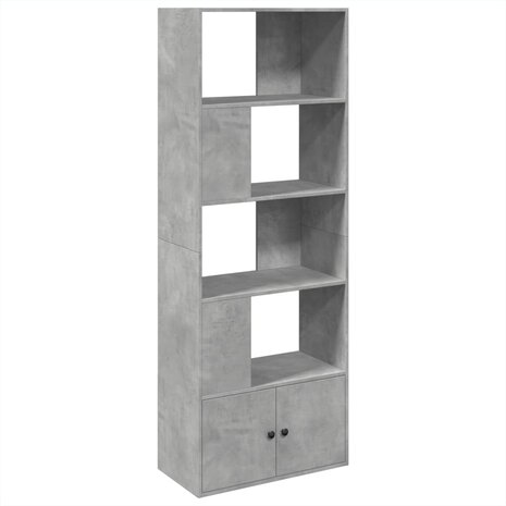 Boekenkast 70x36x189 cm bewerkt hout betongrijs 2