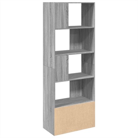 Boekenkast 70x36x189 cm bewerkt hout grijs sonoma eikenkleurig 5