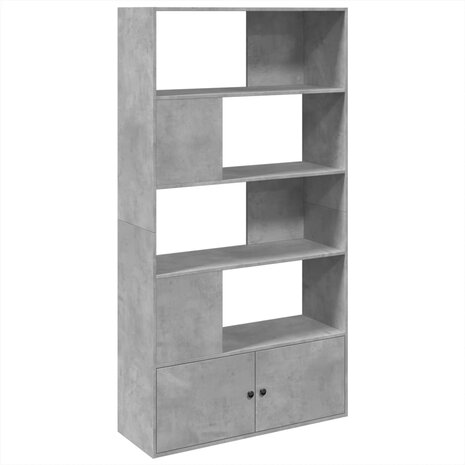 Boekenkast 100x36x189 cm bewerkt hout betongrijs 2