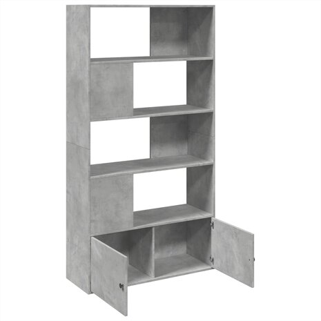 Boekenkast 100x36x189 cm bewerkt hout betongrijs 6