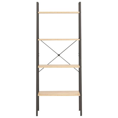 Ladderrek met 4 schappen 56x35x140 cm lichtbruin en zwart 3