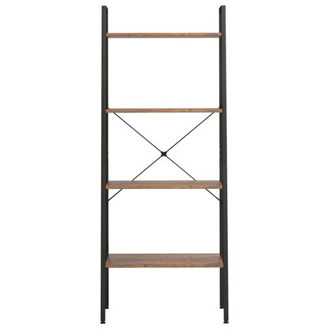 Ladderrek met 4 schappen 56x35x140 cm donkerbruin en zwart 3