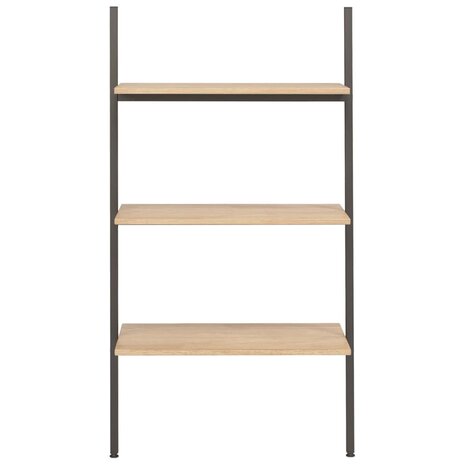 Ladderrek met 3 schappen 64x34x116 cm lichtbruin en zwart 3