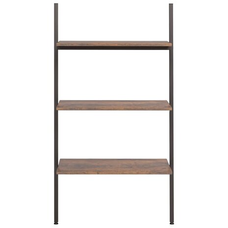 Ladderrek met 3 schappen 64x34x116 cm donkerbruin en zwart 3