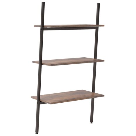 Ladderrek met 3 schappen 64x34x116 cm donkerbruin en zwart 5