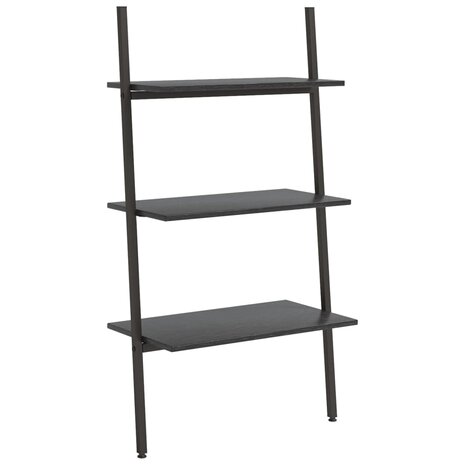 Ladderrek met 3 schappen 64x34x116 cm zwart 2