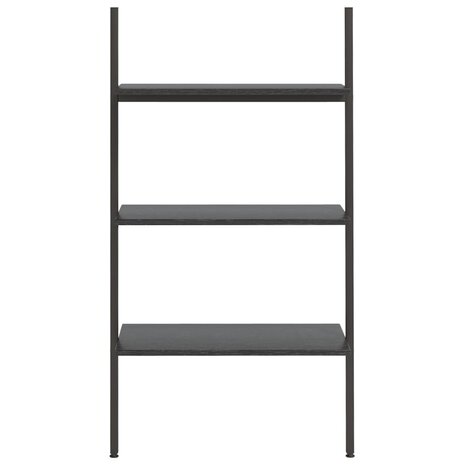 Ladderrek met 3 schappen 64x34x116 cm zwart 3