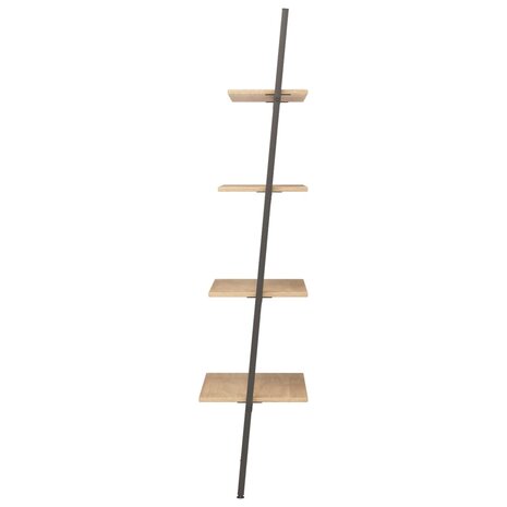 Ladderrek met 4 schappen 64x34x150,5 cm lichtbruin en zwart 4