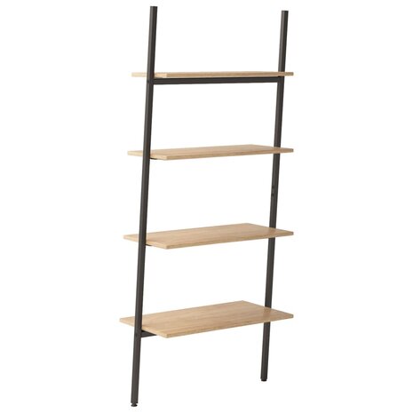 Ladderrek met 4 schappen 64x34x150,5 cm lichtbruin en zwart 5