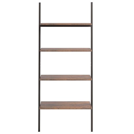 Ladderrek met 4 schappen 64x34x150,5 cm donkerbruin en zwart 3