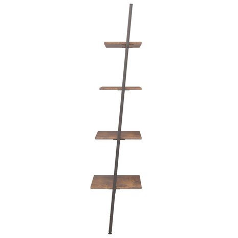 Ladderrek met 4 schappen 64x34x150,5 cm donkerbruin en zwart 4