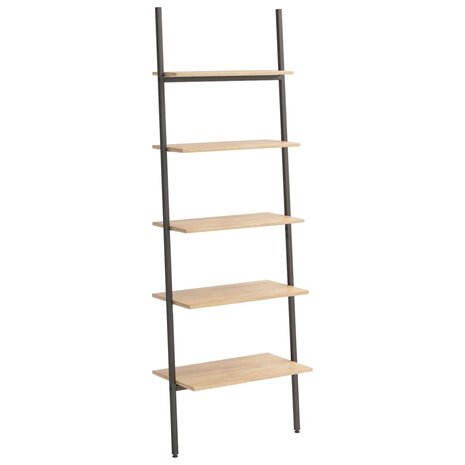 Ladderrek met 5 schappen 64x34x185,5 cm lichtbruin en zwart 2