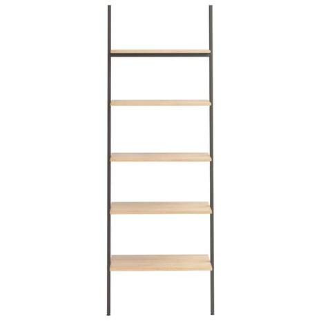 Ladderrek met 5 schappen 64x34x185,5 cm lichtbruin en zwart 3