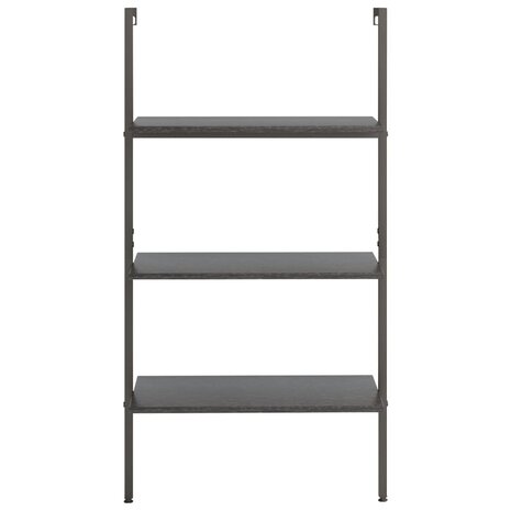 Ladderrek met 3 schappen 64x35x120,5 cm zwart 3