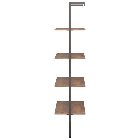 Ladderrek met 4 schappen 64x35x152,5 cm donkerbruin en zwart 4