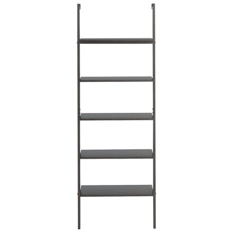 Ladderrek met 5 schappen 64x35x185 cm zwart 3