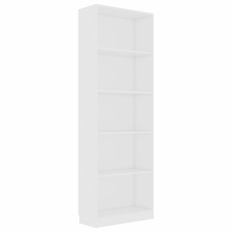 Boekenkast met 5 schappen 60x24x175 cm bewerkt hout wit 2