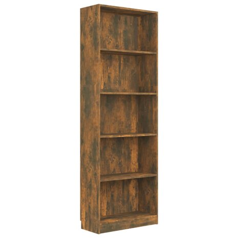 Boekenkast 60x24x175 cm bewerkt hout gerookt eikenkleurig 2