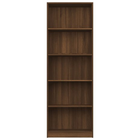 Boekenkast 60x24x175 cm bewerkt hout bruin eikenkleur 4