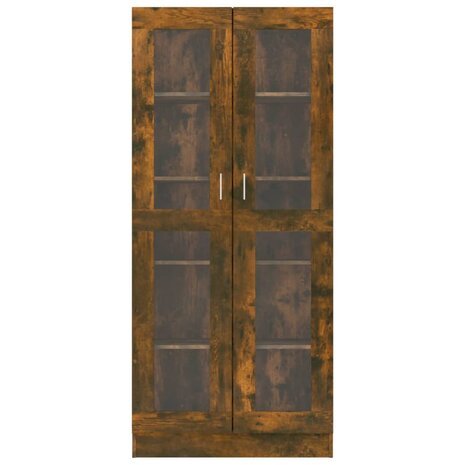 Vitrinekast 82,5x30,5x185,5 cm bewerkt hout gerookt eikenkleur 3