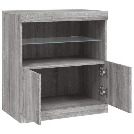 Dressoir met LED-verlichting 60x37x67 cm grijs sonoma eiken 7