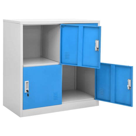 Lockerkasten 2 st 90x45x92,5 cm staal lichtgrijs en blauw 6