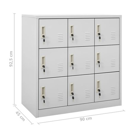 Lockerkasten 2 st 90x45x92,5 cm staal lichtgrijs 9