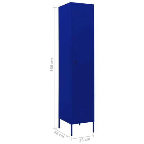 Lockerkast 35x46x180 cm staal marineblauw 9