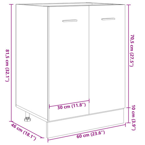 Onderkast 60x46x81,5 cm bewerkt hout sonoma eikenkleurig 12