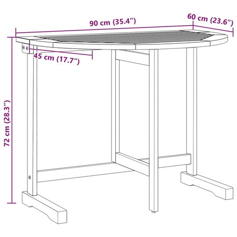 Balkontafel inklapbaar 90x60x72 cm massief acaciahout 10