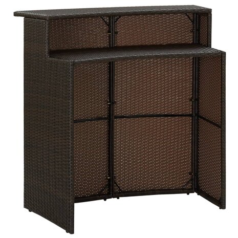 Tuinbartafel 120x55x110 cm poly rattan bruin 3