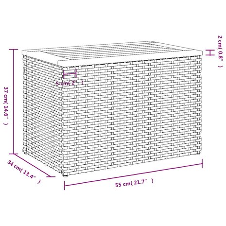 Tuinbijzettafels 2 st 55x34x37 cm poly rattan en hout beige 11