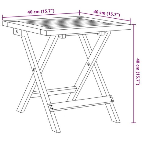 Tuinbijzettafel 40x40x40 cm massief acaciahout 7