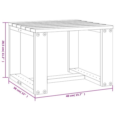 Tuinbijzettafel 40x38x28,5 cm massief grenenhout honingbruin 8