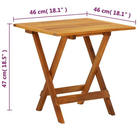 Bistrotafel 46x46x47 cm massief acaciahout  8