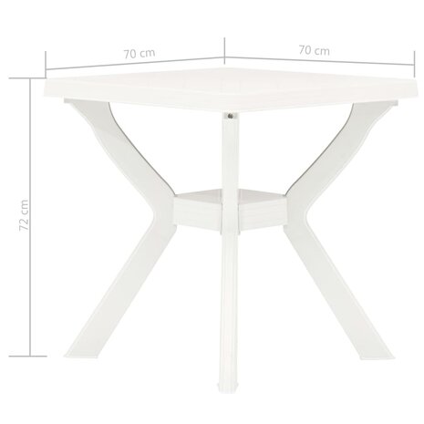 Bistrotafel 70x70x72 cm kunststof wit 5