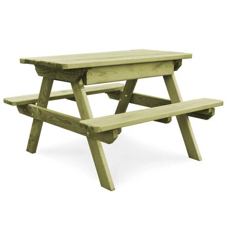 Picknicktafel met banken 90x90x58 cm geïmpregneerd grenenhout 1