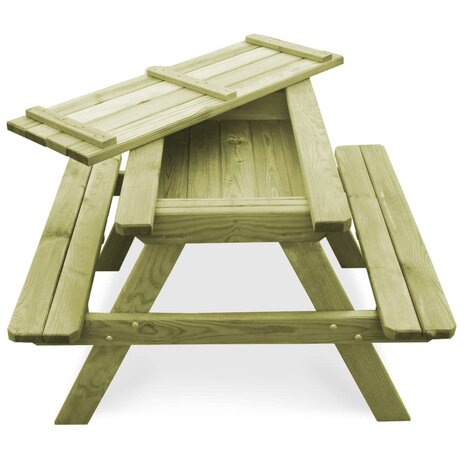 Picknicktafel met banken 90x90x58 cm geïmpregneerd grenenhout 4