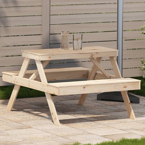 Picknicktafel 105x134x75 cm massief grenenhout 1