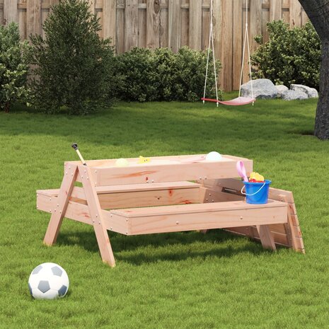 Picknicktafel met zandbak voor kinderen massief douglashout 4