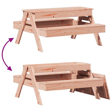 Picknicktafel met zandbak voor kinderen massief douglashout 8