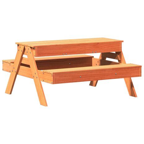 Picknicktafel met zandbak voor kinderen grenenhout wasbruin 7