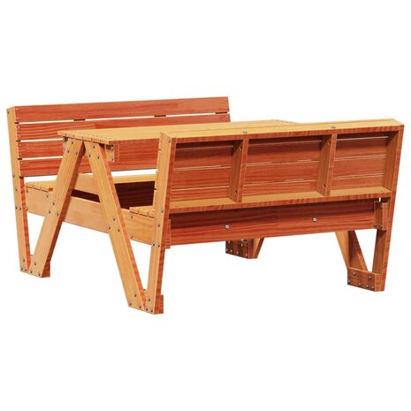 Picknicktafel voor kinderen 88x122x58 cm grenenhout wasbruin 2