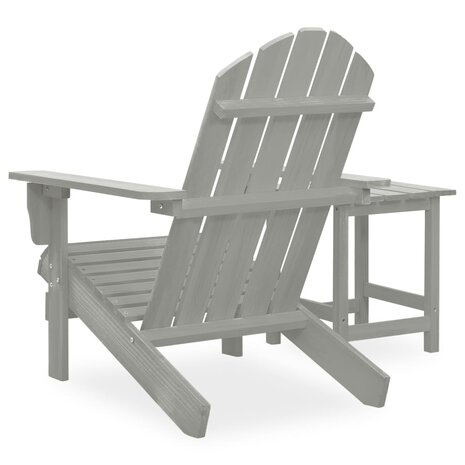 Tuinstoel Adirondack met tafel massief vurenhout grijs 4