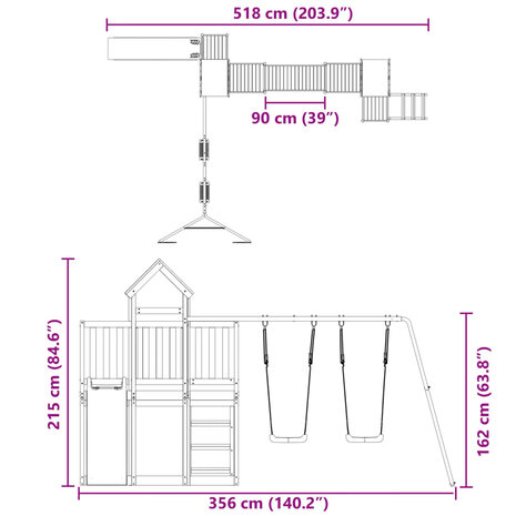 Speelhuis massief grenenhout 11