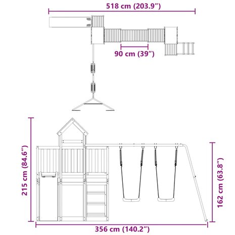 Speelhuis geïmpregneerd grenenhout 11