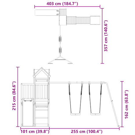 Speelhuis massief grenenhout 11