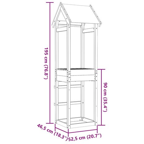 Speeltoren 52,5x46,5x195 cm massief grenenhout 8